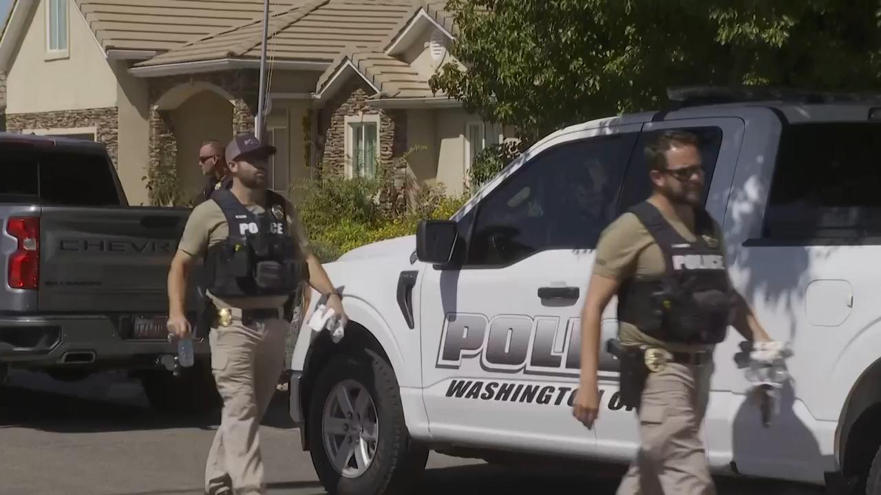 Authorities at the home of the man arrested in the killing of Charlie Kirk