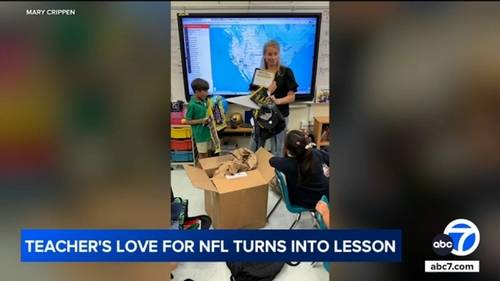 Teacher Mary Crippen's 'NFeLementary' lessons lead to heartwarming surprise from LA Rams