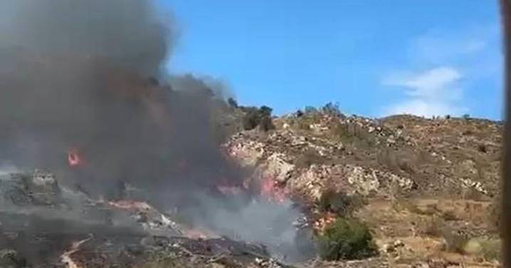 Incendio forestal en el Monte Coronado de Málaga capital, segundo fuego del día