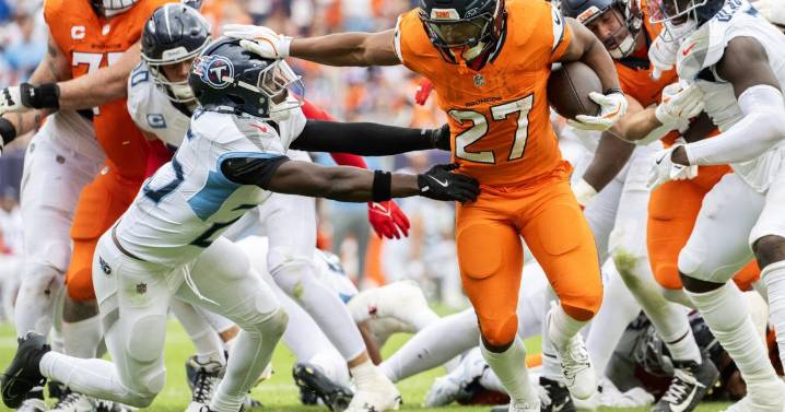 Broncos’ J.K. Dobbins, RJ Harvey overcome slow running start to help power win over Titans