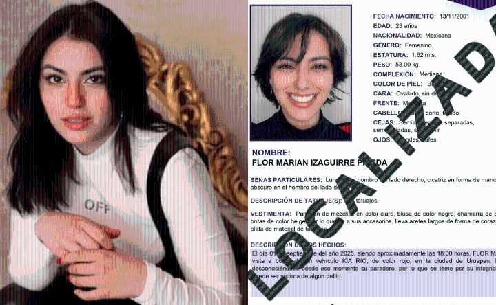 Marian Izaguirre, influencer de Michoacán, es hallada con vida; está en terapia intensiva