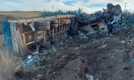 Un camionero pringlense resultó herido en un vuelco en Ruta 51