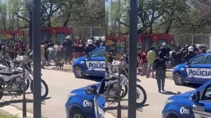 Batalla campal en un colegio de Córdoba durante el festejo por el Día de la Primavera: peleó hasta la Policía