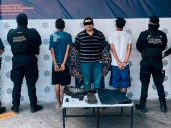 Tres sujetos, dos de ellos menores de edad fueron detenidos por de un tráiler en NL