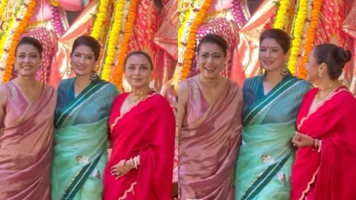 Twinkle Khanna Joins Kajol And Rani Mukerji For Durga Puja Festivities, Video Goes Viral