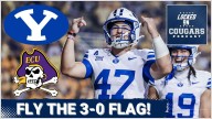 Hoist the Colors: BYU Cougars WHIP East Carolina Pirates, Bear Bachmeier SHINES as Big 12 Play Looms