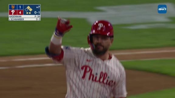 Schwarber hits 50th homer and Suárez strikes out 12 as Phillies extend lead over Mets with 9