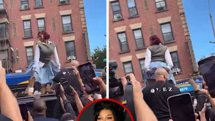 Cardi B Twerks On Top of Car While Fans Swarm Pop