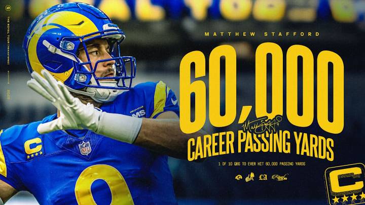 Matthew Stafford reaches 60,000 career passing yards