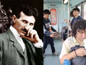 Estudiantes convierten el Metro en aula y explican cómo funciona una bobina de Tesla