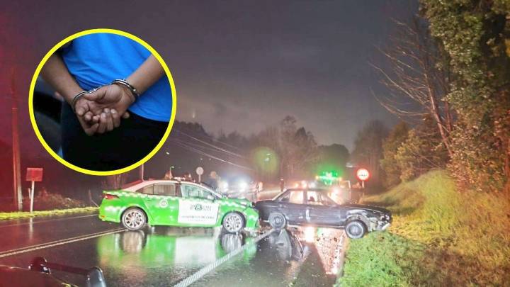 Conductor atropella a carabinero y huye en auto robado en Puerto Varas: Fue detenido tras chocar con patrulla