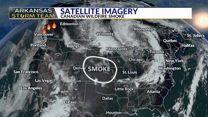 AST Blog: Canadian wildfire smoke drifts into portions of Arkansas