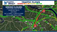 Traffic alert: Lane closures this weekend on Beltway in Virginia