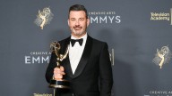 Jimmy Kimmel says he's not defending democracy. But he's standing up for fellow Emmy nominee Colbert