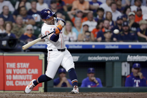 Jonrón de Altuve impulsa a Astros a barrer a Rangers y liderar el Oeste de la Liga Americana