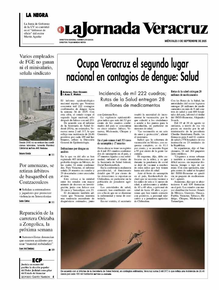 Contraportada del 3 de septiembre de 2025
