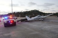 Pilot who landed on California freeway said engine sputtered after fuel tanks switched