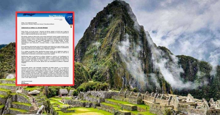 New7Wonders advierte posible retiro del título de Maravilla del Mundo a Machu Picchu