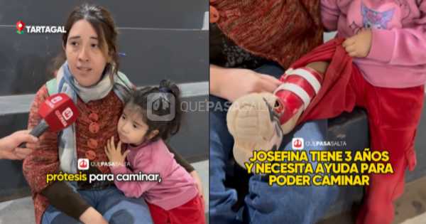 Josefina tiene 3 añitos y necesita la ayuda de todos para poder caminar