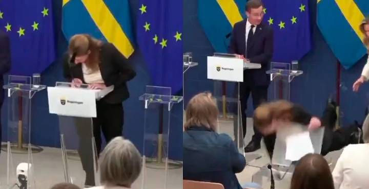 Ministra de Salud de Suecia se desmaya en su primer día de trabajo [VIDEO]