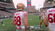 Third-stringer Jake Tonges' late TD catch gives the 49ers a 17