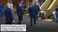 El enfado monumental de Trump: acusa a la ONU de darle unas escaleras mecánicas con las que casi se cae Melania
