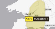Thunderstorm warning issued across South West with 'intense rain'