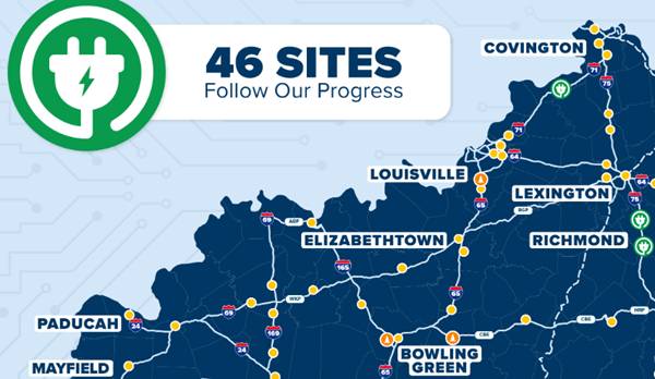 Western Kentucky EV charging stations get funding for 2026 completion