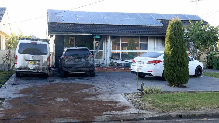 Residents evacuated after fire engulfs house and cars in Smithfield, Sydney’s west