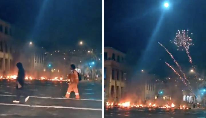 Portuarios encendieron barricadas y lanzaron fuegos artificiales en Valparaíso tras fracaso de negociaciones con dos empresas