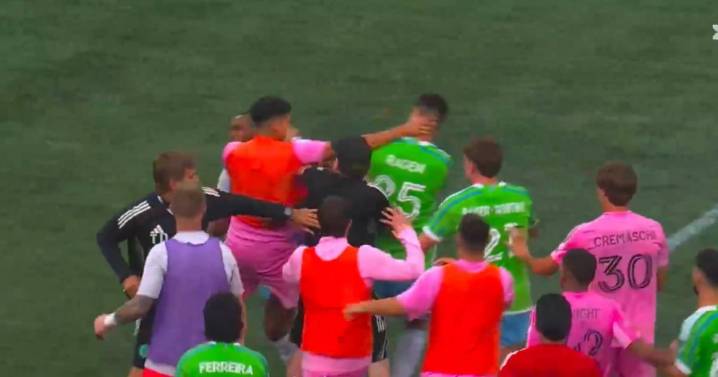 Jugadores del Seattle Sounders e Inter Miami casi llegan a los golpes al final del partido de Leagues Cup (VIDEO)
