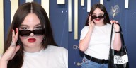 Megan Stalter Dresses Down, Carries Ceasefire Bag at Emmys 2025 | 2025 Emmy Awards, Emmy Awards, Megan Stalter