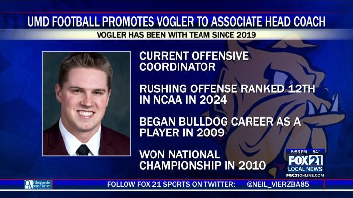 UMD Football Promotes Chase Vogler to Associate Head Coach