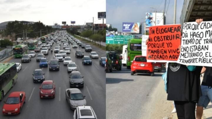 Protestan contra el tráfico y crisis de movilidad en plena hora pico en Guadalupe