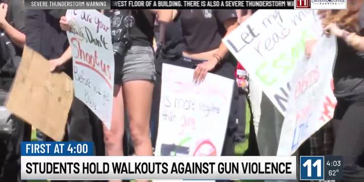 ‘Guns shouldn’t be in schools‘: Students at Mesa Ridge hold walkout protesting gun violence
