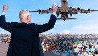 Disaster As Tim Walz Accidentally Signals Boeing 747 To Land At Rally