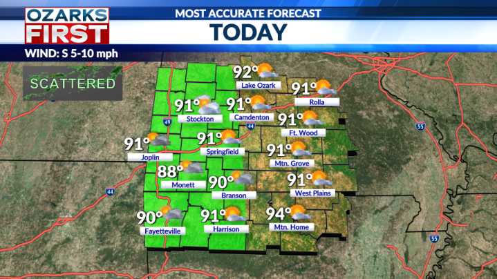 Daily rain chance ahead of Thursday cold front