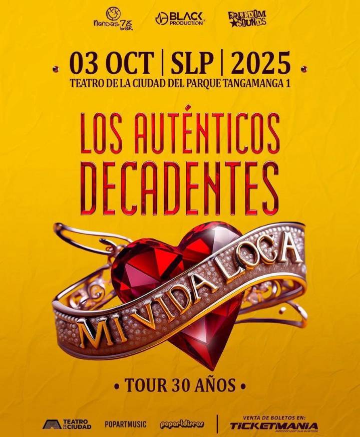 Los Auténticos Decadentes se presentarán en el Teatro de la Ciudad