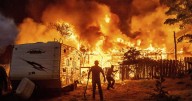 A wildfire sweeps through a historic California gold