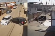 Conductor se da a la fuga y termina incrustado en un poste de alumbrado público en Alto Hospicio