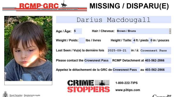 Crowsnest Pass RCMP search from missing 5