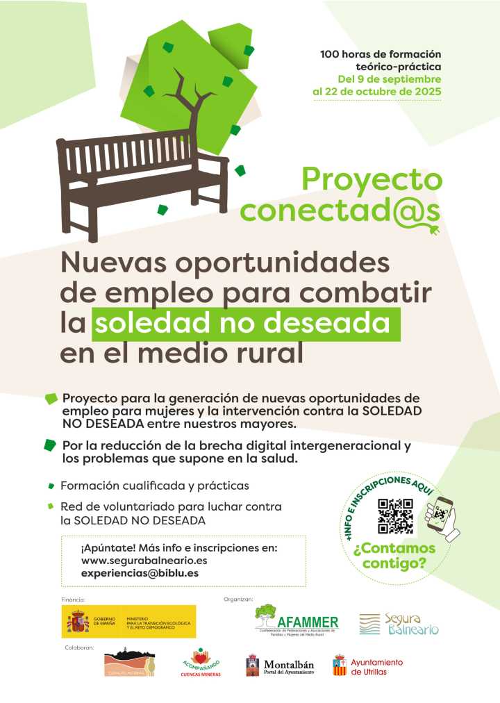 AFAMMER y el Balneario de Segura impulsan en Cuencas Mineras el proyecto ‘Conectad@s’ para combatir la soledad no deseada y fomentar el empleo femenino en áreas rurales