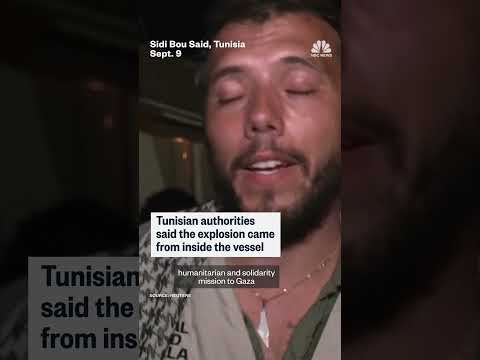 Video shows purported drone strike on Gaza flotilla in Tunisia