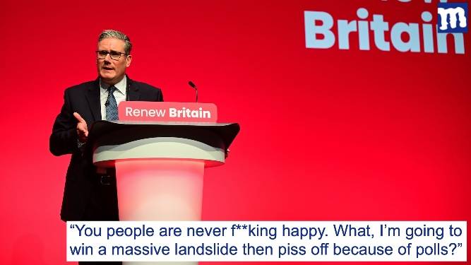 Starmer opens speech with 'f**k you, I won'