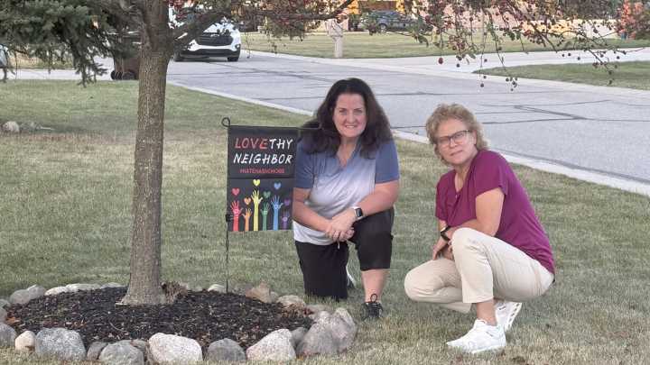 Monroe couple promote ‘love thy neighbor’ with yard flag and social media
