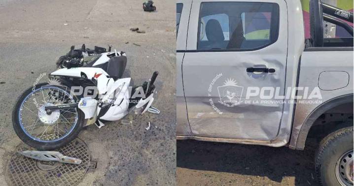 Una motociclista de 27 años resultó herida por un choque en Neuquén