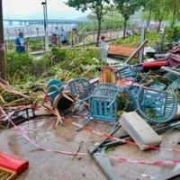Hong Kong's coastal businesses pick up pieces after typhoon