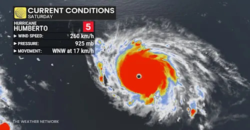 Historic Hurricane Humberto hits Category 5 intensity