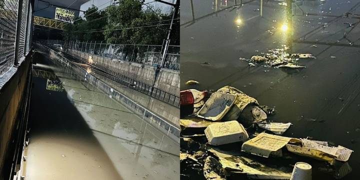 Línea A del Metro CDMX permanece inundada tras intensa lluvia