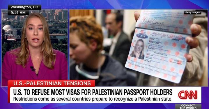 US tells diplomats to refuse most visas for Palestinian passport holders